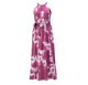 Sleeveless Halter Tie Dye Print Dress