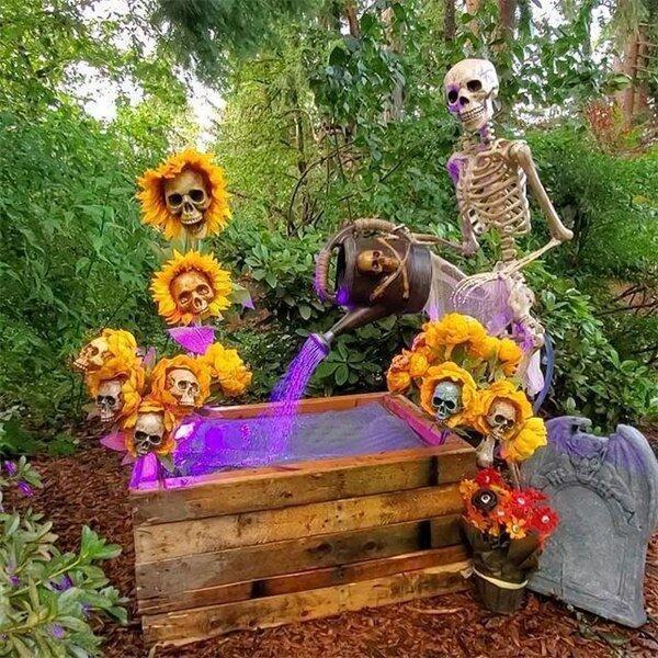 2021 Halloween Skull Sunflower