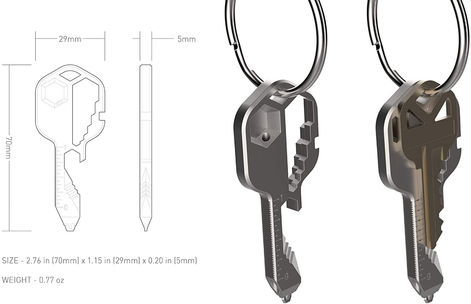 24 in 1 Key shaped pocket tool