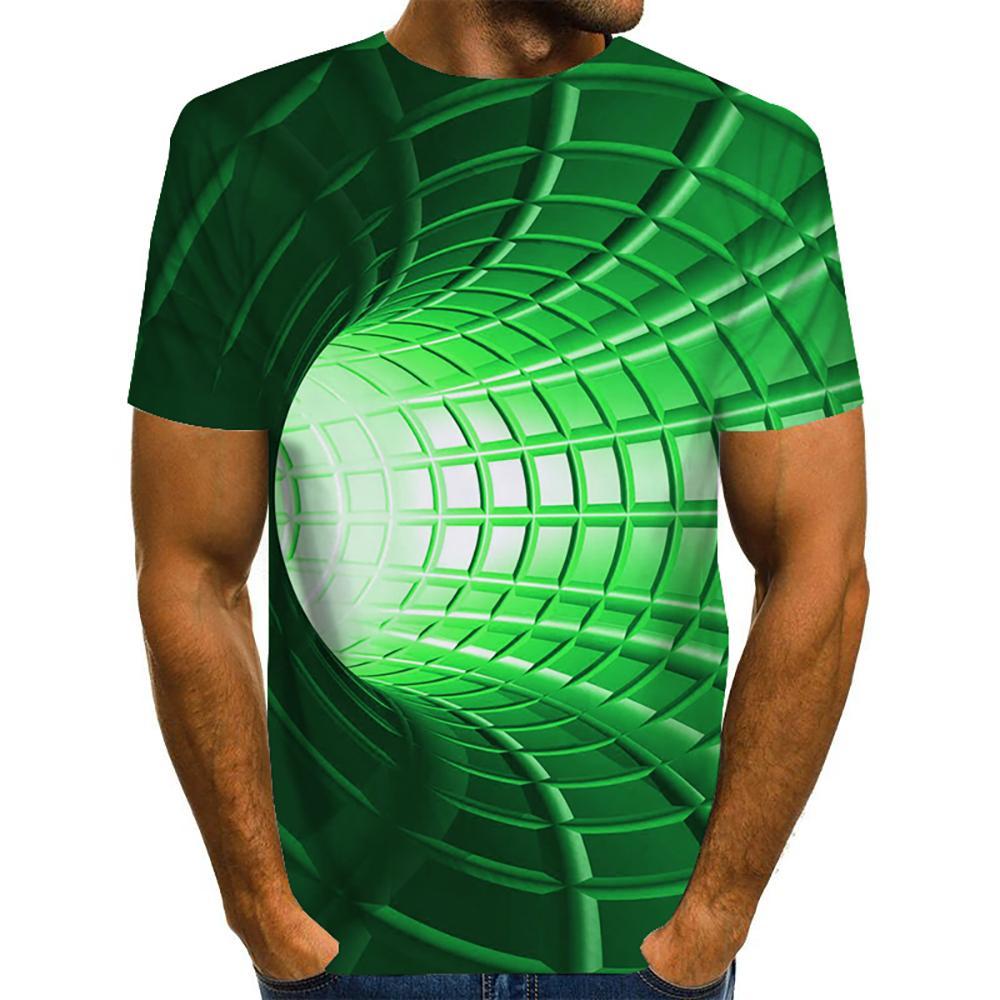 3D Graphic Printed Short Sleeve Shirts TUNNEL THRU THE AIR