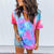 Hollow Out Tie Dye Tops Tee