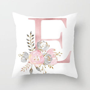Pink Letter Decorative Pillow Cover